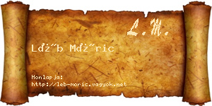 Léb Móric névjegykártya